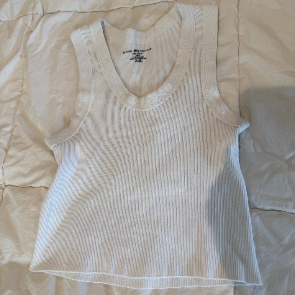 Brandy Melville White Ribbed Tank
